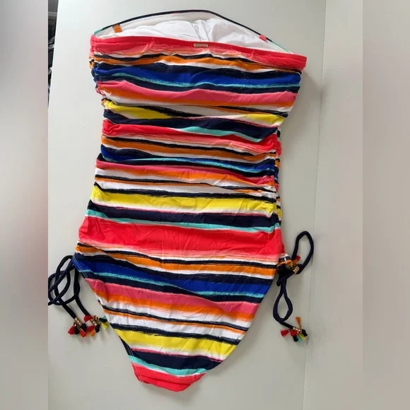 Anne Cole Multicolor Striped Strapless One-Piece Swimsuit - Picture 3 of 6
